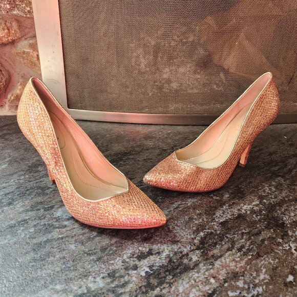 Style & Co. Champagne Pink "Pyxie" Glitter High Heels Size 6M - Picture 4 of 15